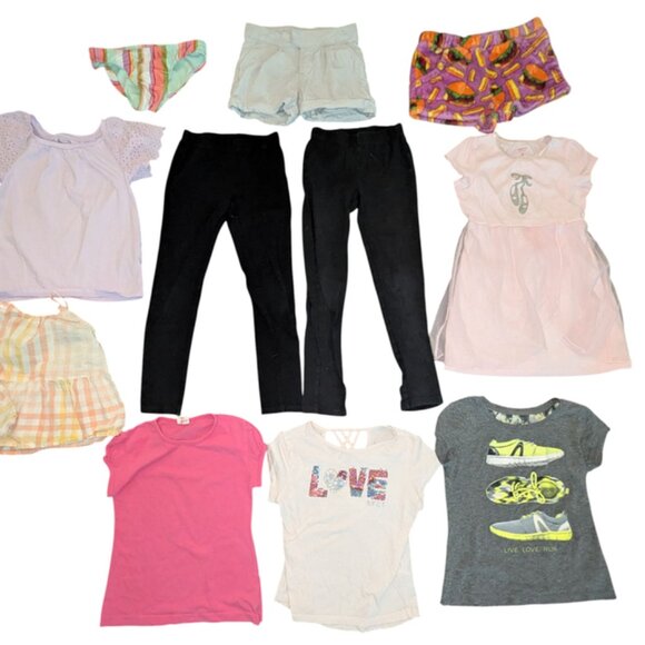 Huge Lot 14 Girls Short Sleeve Tops Tees Shirts Shorts Tank Pajamas Pjs Pants 6X - Picture 3 of 4